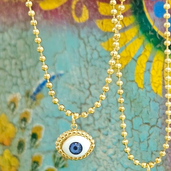 Collar mini ojito azul