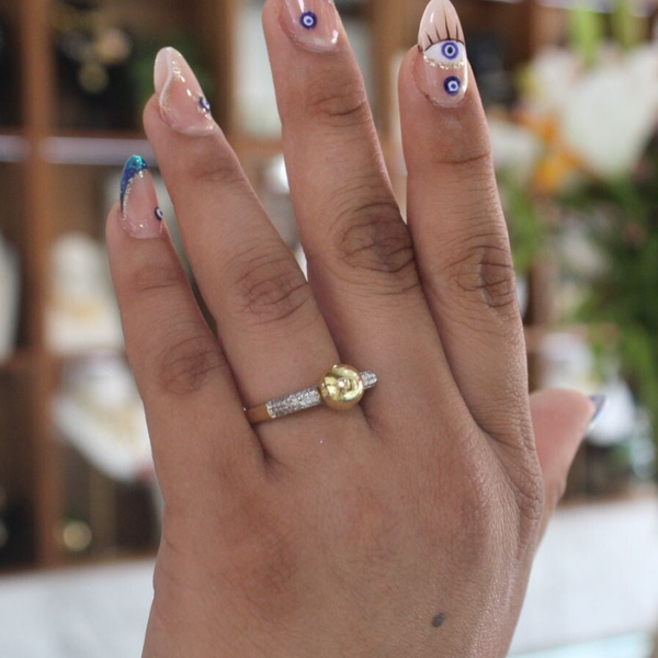 ANILLO PERLA DORADA