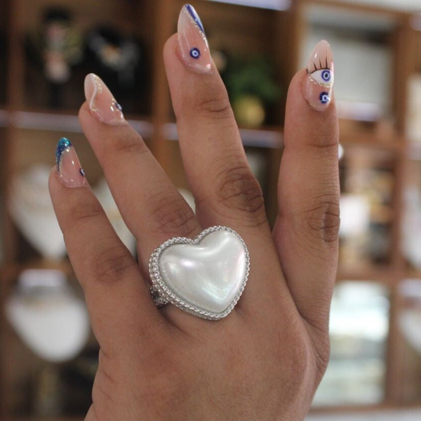 ANILLO PERLA CORAZON MAXI