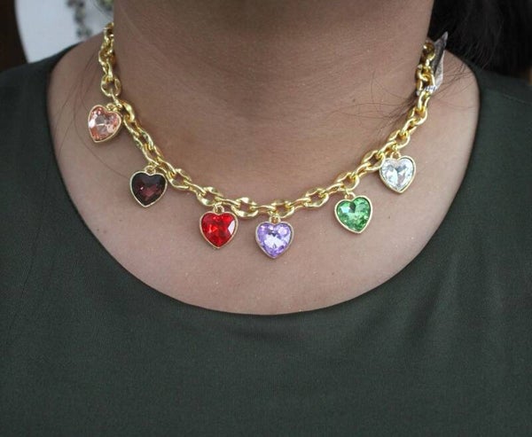 COLLAR CORAZON ARCOIRIS