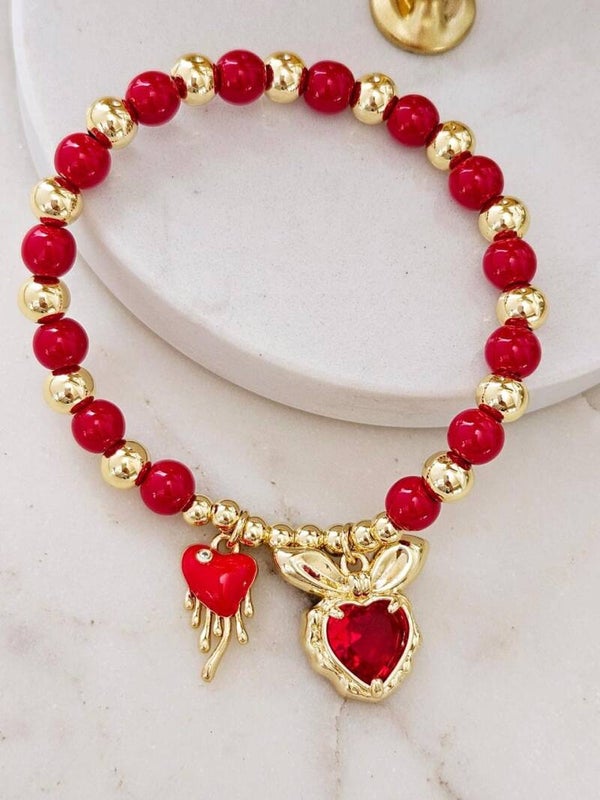 PULSERA ELASTICO CORAZON DERRETIDO