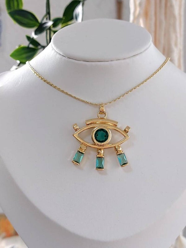 COLLAR OJO TURCO VERDE