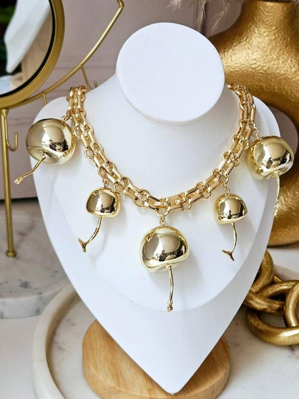 COLLAR CEREZA DORADO
