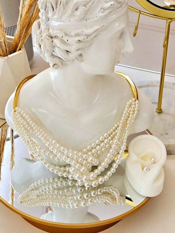 COLLAR PERLAS Y ARETES
