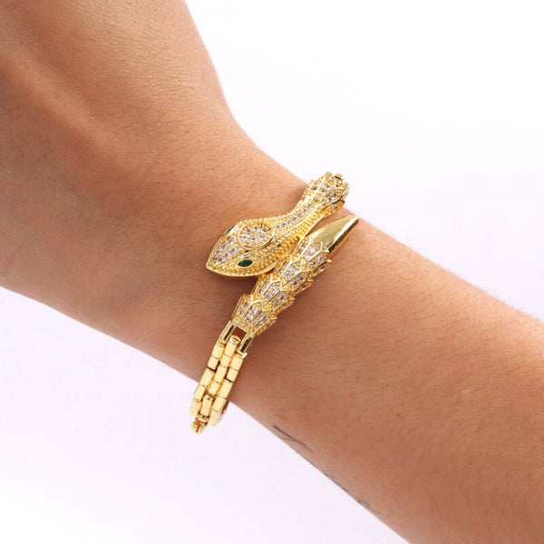 Pulsera serpiente verde