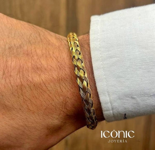 Brazalete trenza dorado