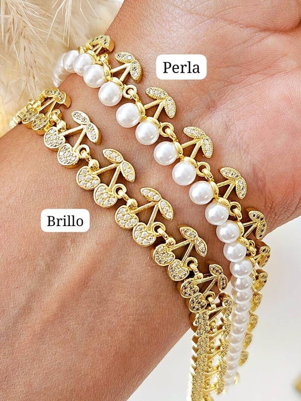 PULSO CEREZA ORO LAMINADO 18 K
