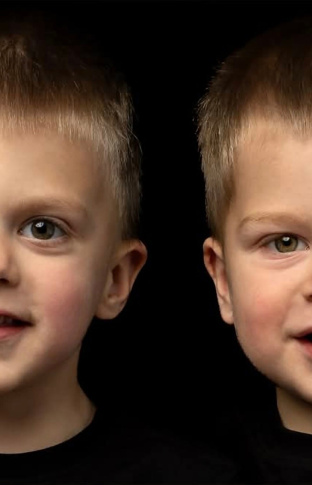 Originele foto van twee kinderen als voorbeeld voor een dubbelportret in opdracht