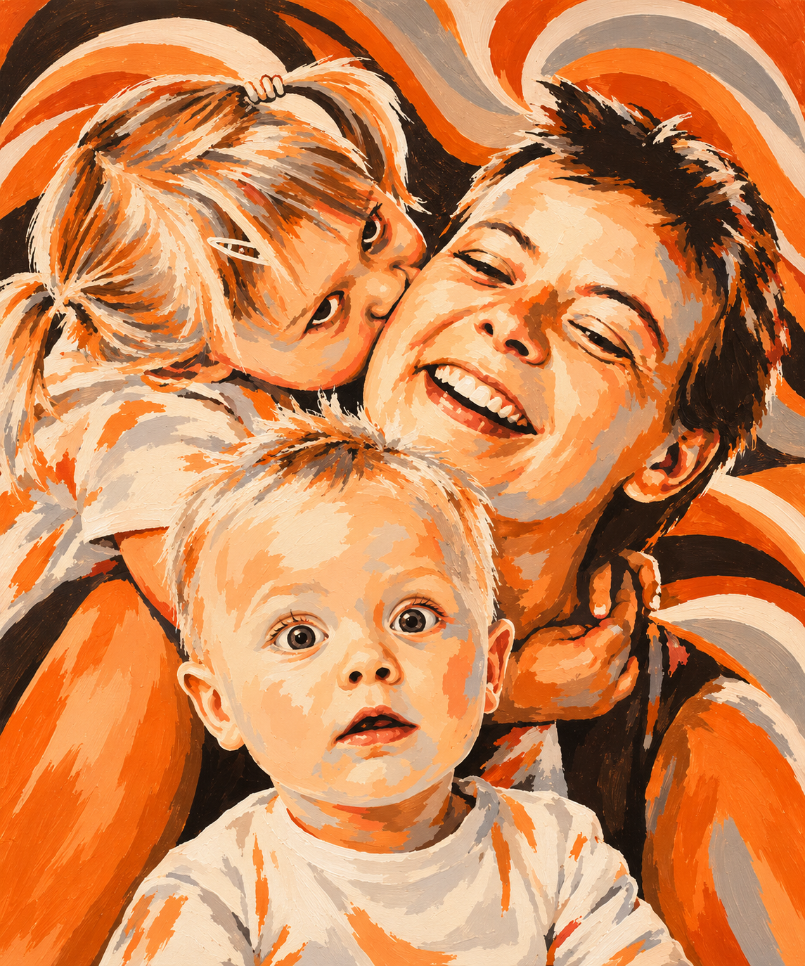 Familieportret schilderen tijdens creatieve workshop bij THILS in Lichtenvoorde