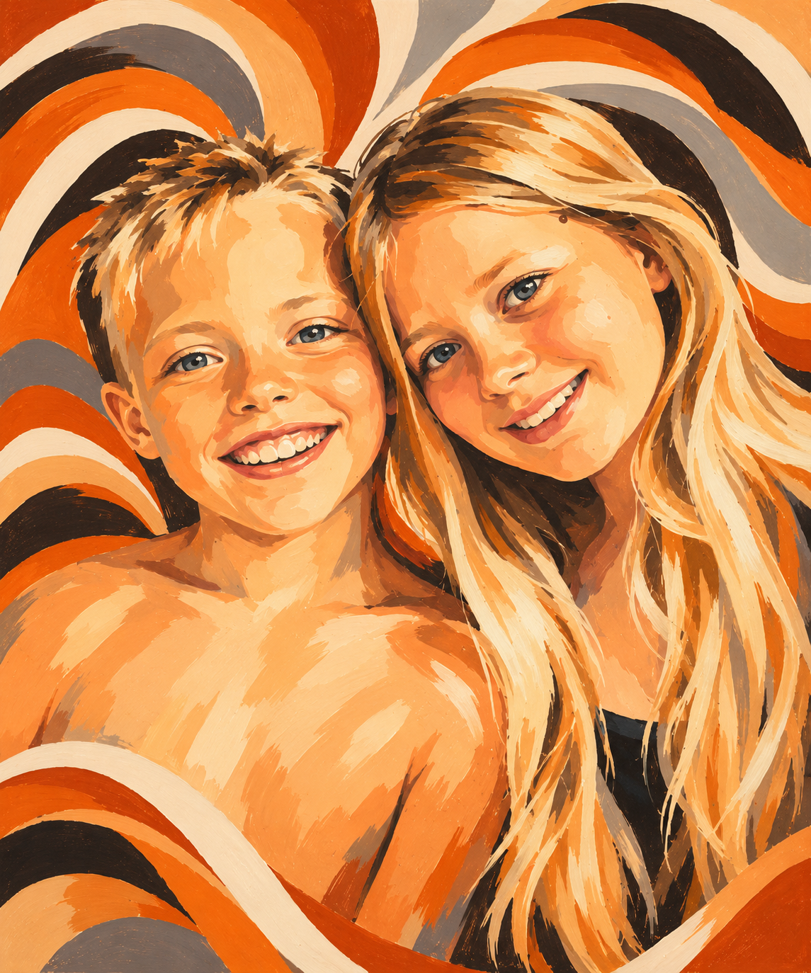 Portret van kinderen schilderen bij THILS in Lichtenvoorde