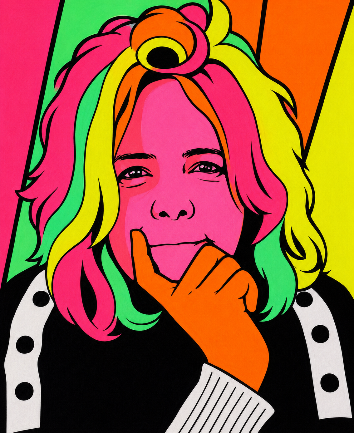 Persoonlijk Neon Pop-Art portret gemaakt van de eigen foto