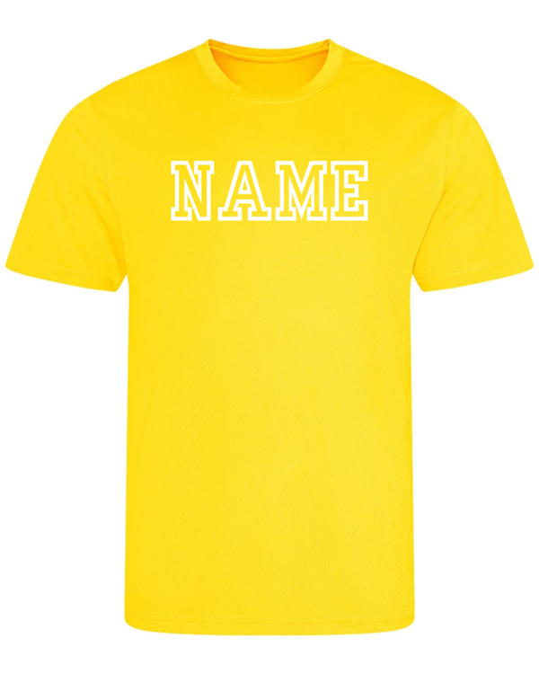 Sports Day Just Cool T Shirt - Sun Yellow - Personalised Font 2