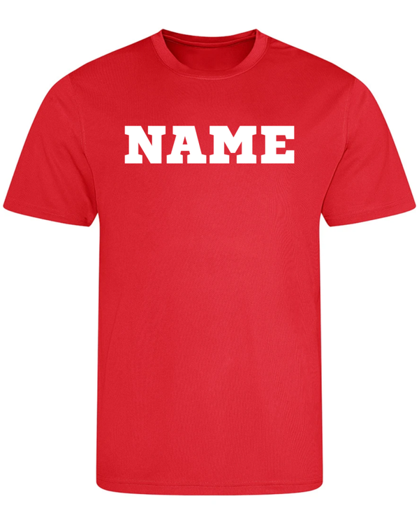 Sports Day Just Cool T Shirt - Fire Red - Personalised Font 3