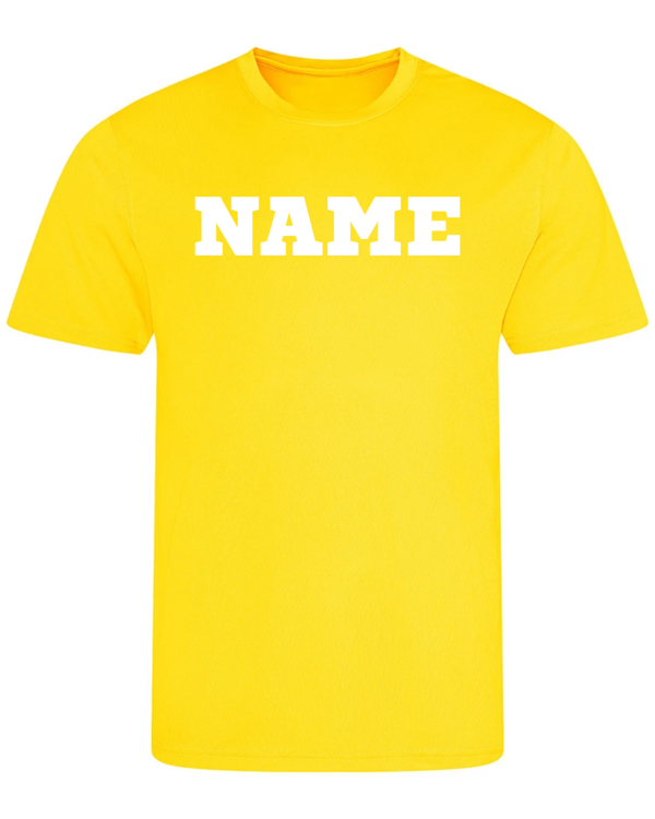 Sports Day Just Cool T Shirt - Sun Yellow - Personalised Font 3