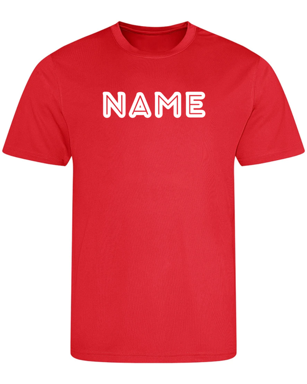 Sports Day Just Cool T Shirt - Fire Red - Personalised Font 4