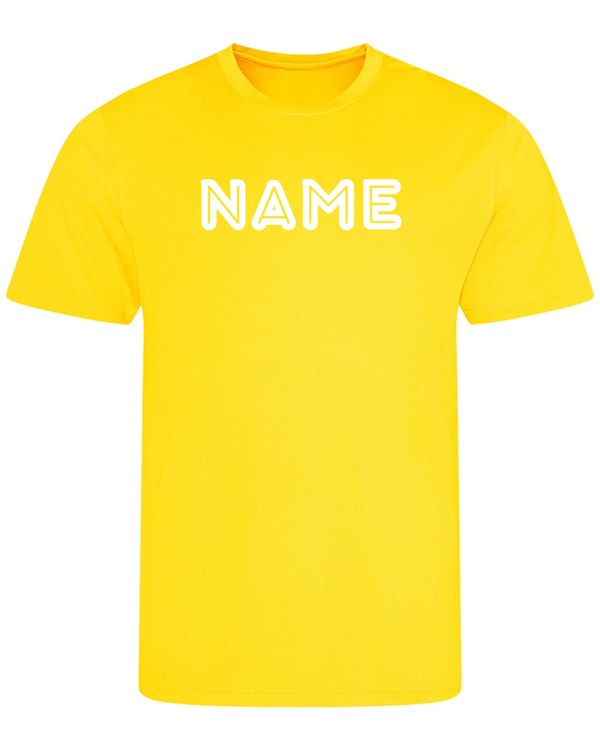 Sports Day Just Cool T Shirt - Sun Yellow - Personalised Font 4