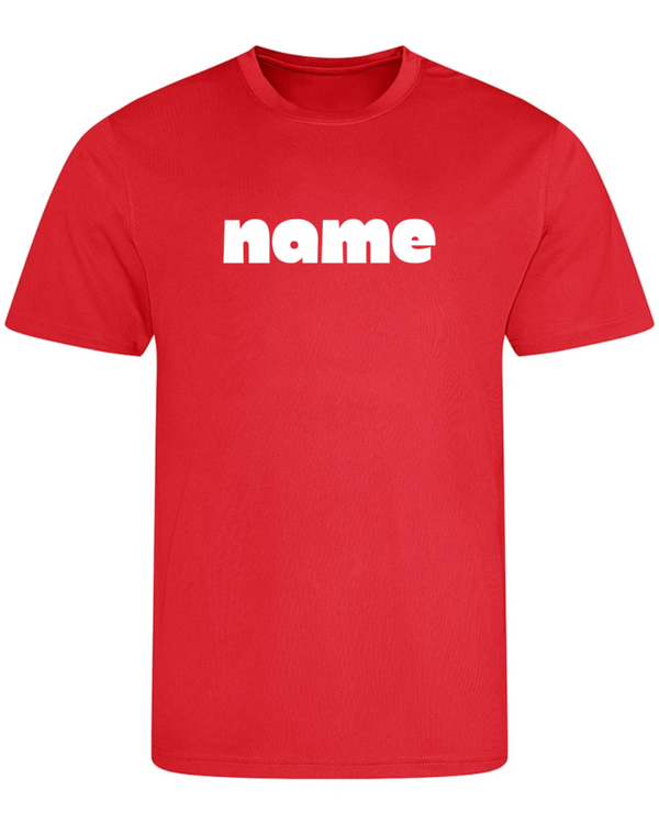 Sports Day Just Cool T Shirt - Fire Red - Personalised Font 5