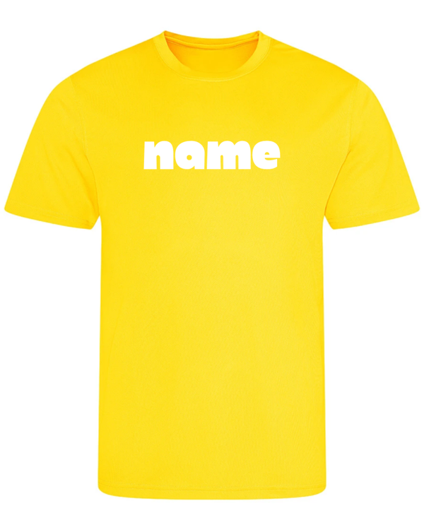 Sports Day Just Cool T Shirt - Sun Yellow - Personalised Font 5