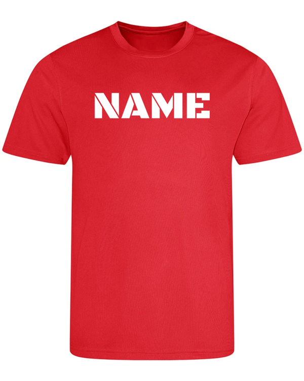 Sports Day Just Cool T Shirt - Fire Red - Personalised Font 1