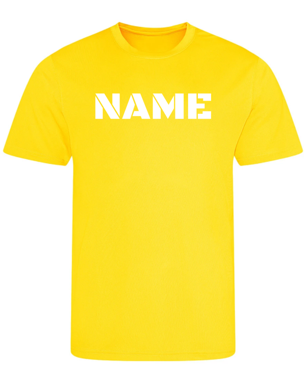 Sports Day Just Cool T Shirt - Sun Yellow - Personalised Font 1