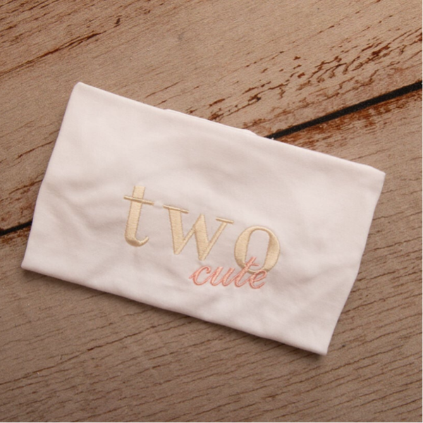 Two cute - Child Embroidered Birthday T Shirt