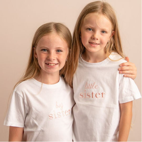 Big/Little Sister - Child Embroidered T Shirt