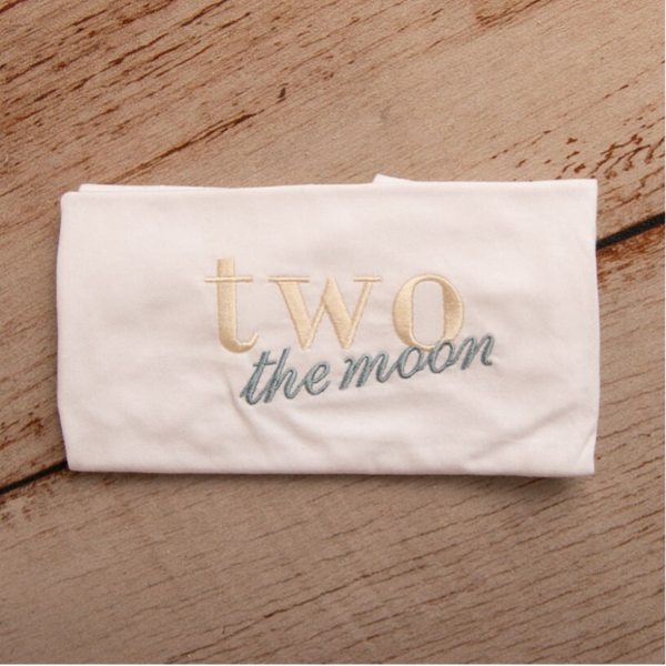 Two the moon - Child Embroidered Birthday T Shirt