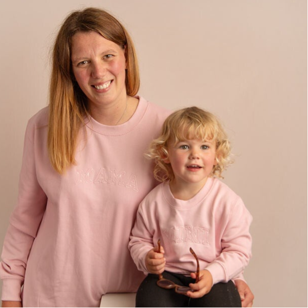 Mama College - Adult Embroidered Sweater or Hoodie