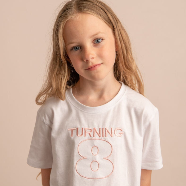 Turning (Birthday age) - Child Embroidered T Shirt