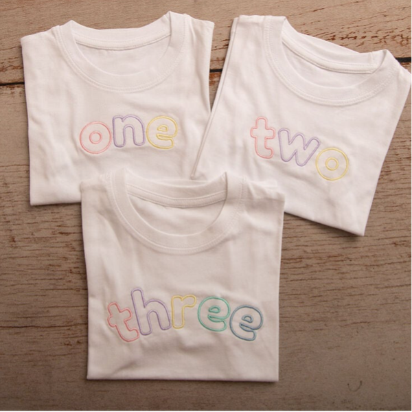 Birthday Number - Child Embroidered T Shirt