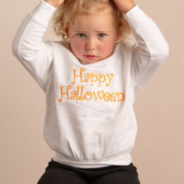 Child Happy Halloween - Embroidered Sweater or Hoodie