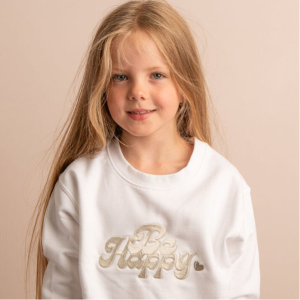 Be Happy - Child Embroidered Sweater or Hoodie