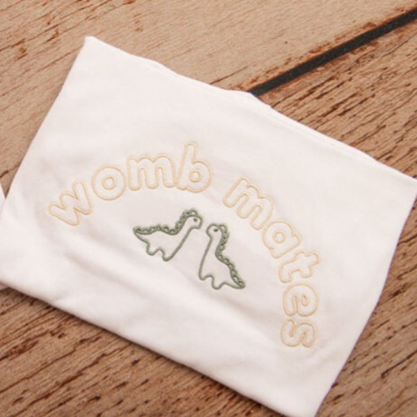 Womb Mates Dino - Child Embroidered T Shirt
