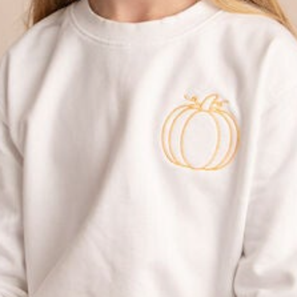 Adult Halloween Small Open Pumpkin - Embroidered Sweater or Hoodie