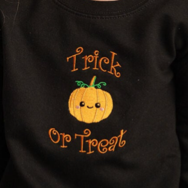 Adult Halloween Trick or Treat - Embroidered Sweater of Hoodie