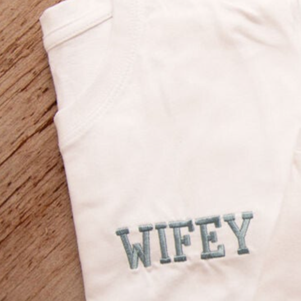 Wifey - Adult Embroidered T Shirt