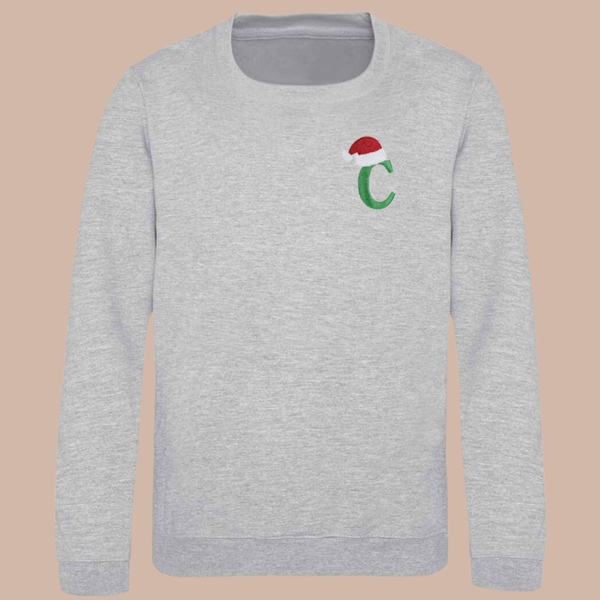 Christmas Initial - Child Personalised Embroidered Sweater or Hoodie
