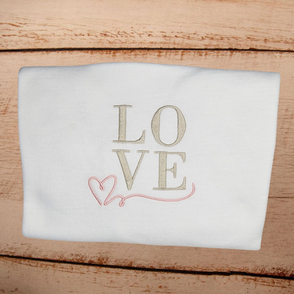 LOVE - Adult Embroidered T Shirt