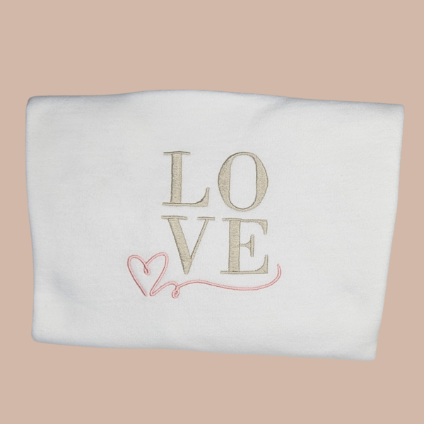 LOVE - Adult Embroidered Sweater or Hoodie