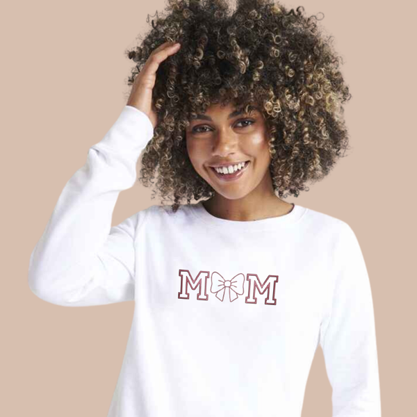 Mum Bow - Adult Embroidered Sweater or Hoodie