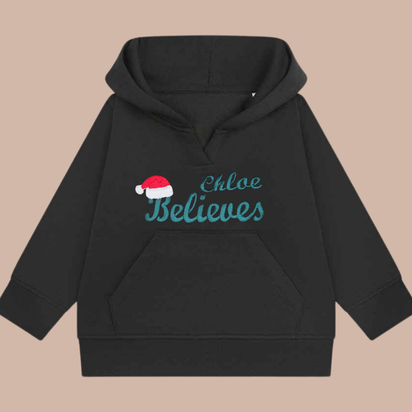 Christmas Name Believes - Infant Personalised Embroidered Sweater or Hoodie
