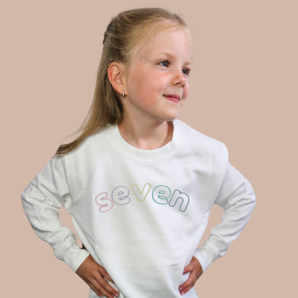 Birthday Number - Childs Embroidered Sweater or Hoodie