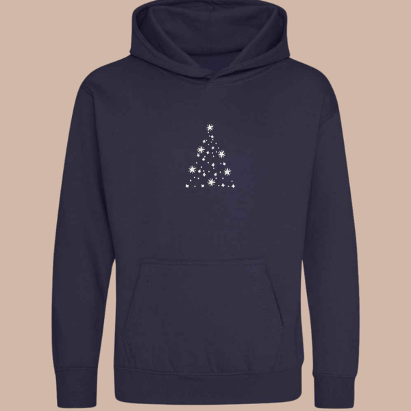 Christmas Tree, Stars - Child Embroidered Sweater or Hoodie