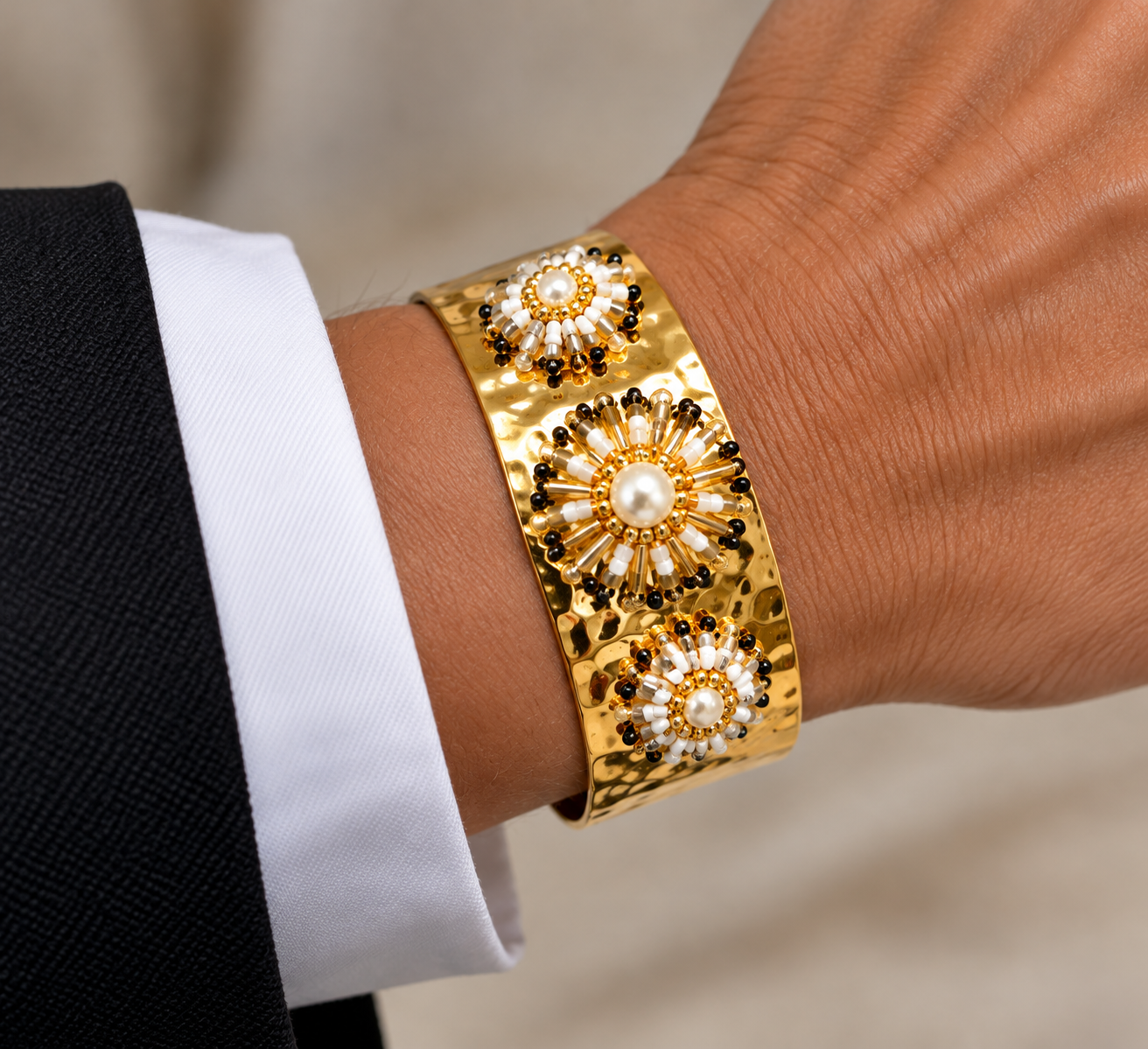 BRACELET FEMME ACIER ET PERLE