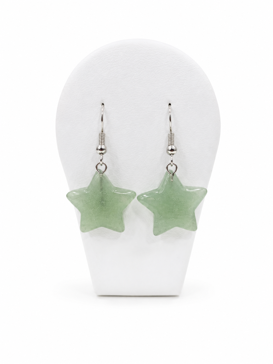BOUCLE D'OREILLE ETOILE AVENTURINE VERTE