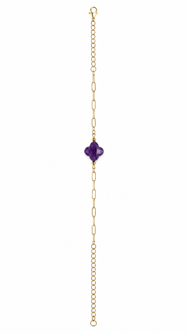 BRACELET TREFLE AMETHYSTE