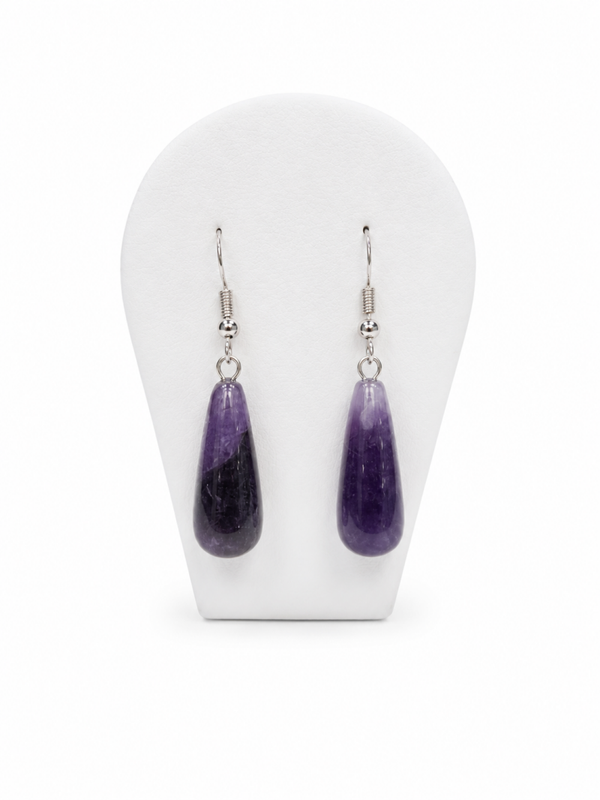 BOUCLE D'OREILLE GOUTTE AMETHYSTE