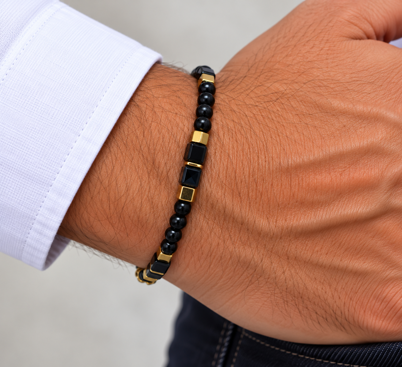 BRACELET HOMME ONYX NOIR