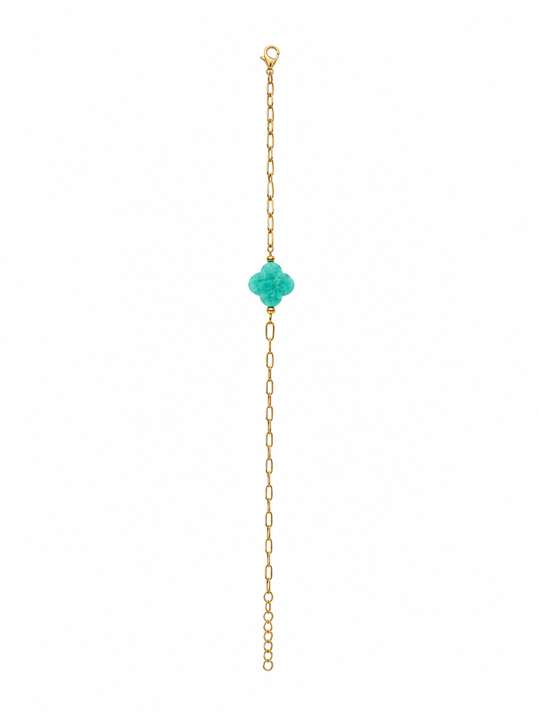 BRACELET TREFLE AGATE VERTE