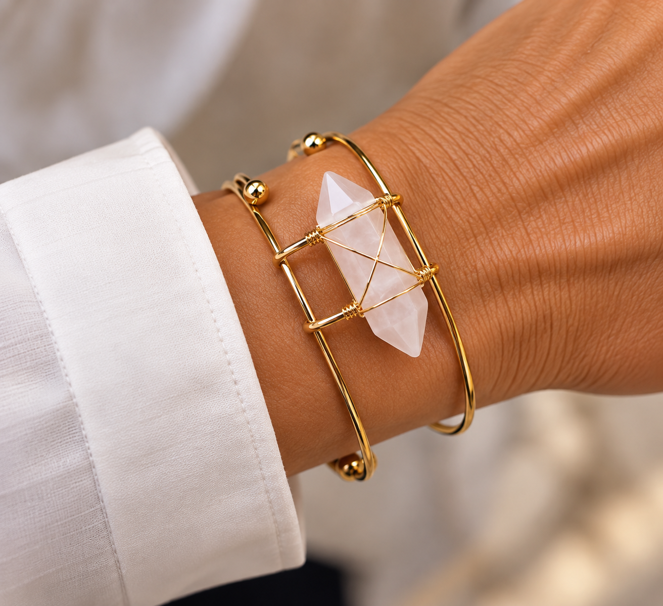 BRACELET FEMME QUARTZ BLANC